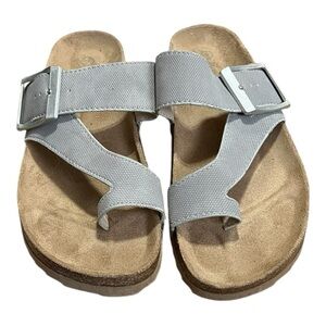 Bjorndal Laurie Faux Leather Slip-On Single Band Toe Strap Cork Bed Sandal 9M